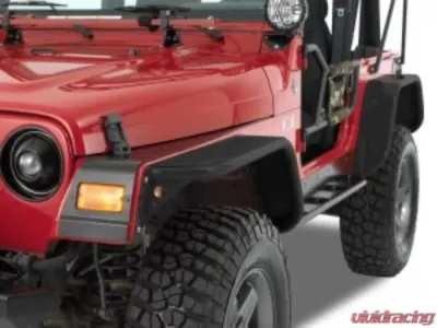 Warrior Products Front Fender Rock Protector Smooth Black Jeep LJ Unlimited 04-06 - S91802