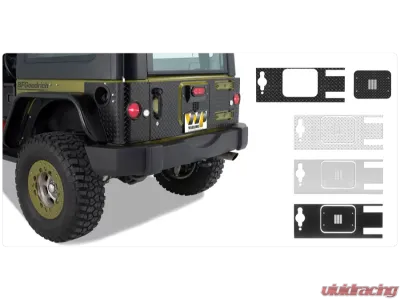 Warrior Products Tailgate Cover Outer Only Aluminum Black Diamond Plate Jeep JK Wrangler 07-17 - 920D-4PC