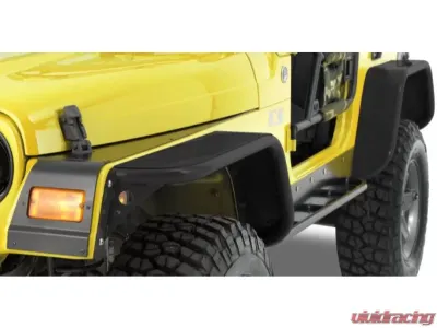 Warrior Products Front Tube Flares 4" Wide Uncoated Steel Jeep LJ Unlimited 04-06 - S7301-RAW