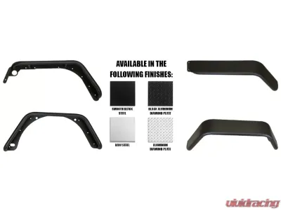 Warrior Products Front Tube Flares 4" Wide Uncoated Steel Jeep LJ Unlimited 04-06 - S7301-RAW