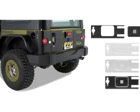 Warrior Products Tailgate Cover Inner Only Smooth Black Steel Finish Jeep JK Wrangler 07-17