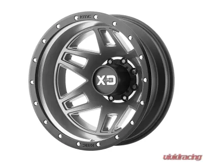 XD Series XD130 Machete Dually Wheel 20x7.5 8x8x165.1 -152mm Matte Gray Black Ring - XD130275904152N