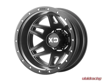 XD Series XD130 Machete Dually Wheel 17x6.5 8x8x200 -155mm Satin Black w/Reinforcing Ring - XD130765827155N