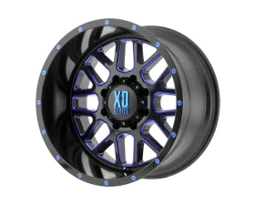 XD Series XD820 Grenade Wheel 20x12 8x165.1 -44mm Satin Black Milled w/Blue Clear Coat