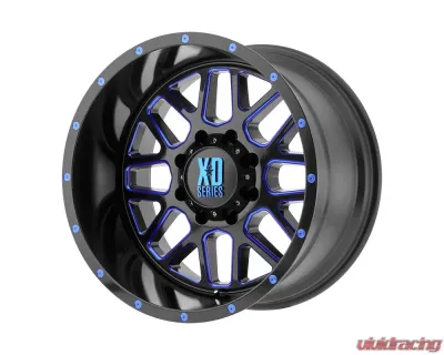 XD Series XD820 Grenade Wheel 20x12 8x165.1 -44mm Satin Black Milled w/Blue Clear Coat - XD82021280944NBC