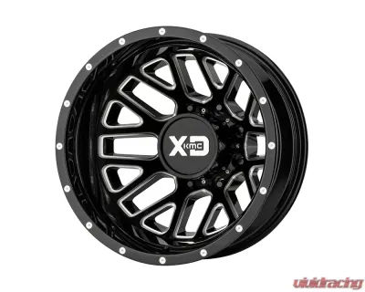XD Series XD843 Grenade Dually Wheel 17x6.5 8x8x210 -155mm Gloss Black Milled - Rear - XD843765893155N
