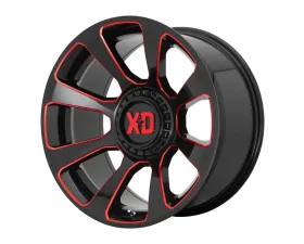 XD Series XD854 Reactor Wheel 20.00x9.00 5X5.0/5.5 0 Gloss Black Milled w/Red Tint