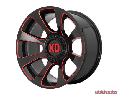 XD Series XD854 Reactor Wheel 20.00x10.00 Blank -18 Gloss Black Milled w/Red Tint - XD85421000918N