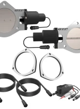 Dual 4.00 Inch QTEC Electric Cutout Valves with Flanges Quick Time Performance                                     - QTEC80F - Image 2