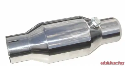 Pypes Exhaust High Flow 3" Metallic Substrate Polished 304 Stainless Steel Mini Catalytic Converter - CVM13M