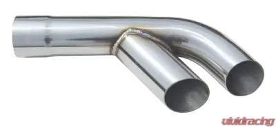 Pypes Exhaust 2.5" To Dual 22.5" Slip Fit Angle Cut LH/RH Clamp-On Polished Stainless Steel Tail Pipe Tip Set Pair Pontiac GTO 1964-1965 - EVT16