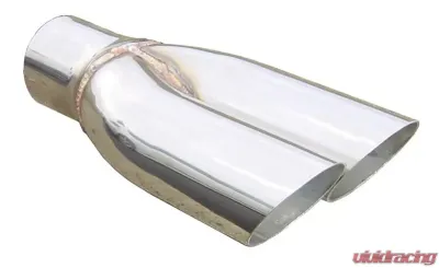 Pypes Exhaust 2.5" To Dual 22.5" Slip Fit Clamp-On Polished Stainless Steel Tail Pipe Tip Set Pontiac GTO 1970-1971 - EVT19