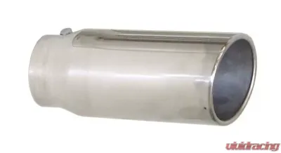Pypes Exhaust 4" ID x 5" OD x 12" L-Bolt On Polished Stainless Steel Tail Pipe Tip - EVT405
