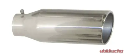 Pypes Exhaust 4" ID x 6" OD x 18" L-Bolt On Polished Stainless Steel Tail Pipe Tip - EVT406-18