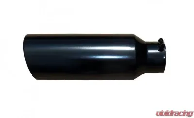 Pypes Exhaust 4" ID x 6" OD x 18" L-Bolt On Stainless Steel Black Tail Pipe Tip - EVT406-18B