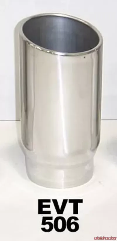 Pypes Exhaust 5" ID x 6" OD x 12" L-Bolt On Polished Stainless Steel Tail Pipe Tip - EVT506