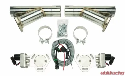 Pypes Exhaust 2.5" Aluminum Stainless Steel Dual Y-Exhaust Electric Dump Cutout - HVE10K