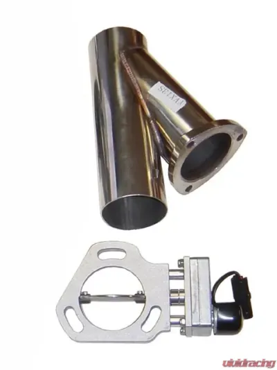 Pypes Exhaust 3" Natural Aluminum And 304 Stainless Steel Y Exhaust Electric Dump Cutout - HVE13K