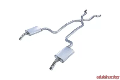 Pypes Exhaust Crossmember-Back X-Pipe Exhaust Split Rear Dual Exit 2.5" Race Pro Mufflers Chevrolet Corvette 1974-1981 - SCC10R