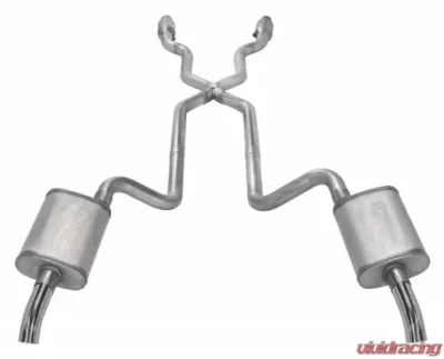 Pypes Exhaust Crossmember-Back X-Pipe Dual Exhaust 2.5" Street Pro Mufflers Catalytic Converter Chevrolet Corvette C3 1975-1980 - SCC910SE