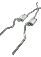 Pypes Exhaust Crossmember-Back X-Pipe Exhaust Split Rear Dual Exit 2.5" Violator Muffler Mercury Cougar 1967-1970                                     - SFC01V - Image 3