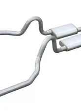 Pypes Exhaust Crossmember-Back X-Pipe Exhaust Split Rear Dual Exit 2.5" No Muffler Ford Mustang 1971-1973                                     - SFM04 - Image 2