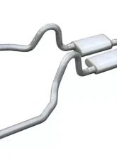Pypes Exhaust Crossmember-Back X-Pipe Exhaust Split Rear Dual Exit 2.5" Race Pro Muffler Ford Mustang 1971-1973                                     - SFM04R - Image 2