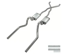 Pypes Exhaust Crossmember-Back X-Pipe Exhaust Split Rear Dual Exit 2.5
