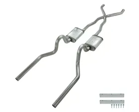 Pypes Exhaust Crossmember Back with X-Pipe Exhaust System Mustang Convertible 1965-1970