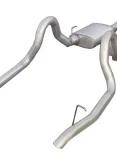 Pypes Exhaust Catback Exhaust Split Rear Dual Exit 2.5" Violator Muffler Turndown Tails Ford Mustang GT 1987-1993                                     - SFM10V - Image 2