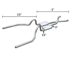 Pypes Exhaust Crossmember-Back Hybrid Exhaust 3 x 2.5