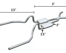 Pypes Exhaust Crossmember-Back Hybrid Exhaust 3 x 2.5
