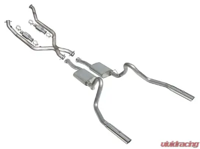 Pypes Exhaust Catback Dual Exhaust 2.5" And Tailpipe Street Pro Muffler 3" Polished Tips Stainless Steel Ford Mustang V6 1998-2004 - SFM56