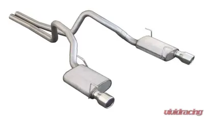 Pypes Exhaust Catback Exhaust Dual Exit 2.5" And Tailpipe Violator Muffler 4" Polished Tips Stainless Steel Ford Mustang V8 2005-2010 - SFM62V