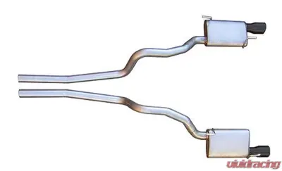 Pypes Exhaust Catback Dual Exhaust 2.5" And Tailpipe Violator Muffler 4" Black Tips Stainless Steel Ford Mustang V8 2005-2010 - SFM62VB