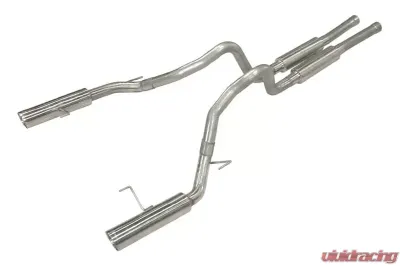 Pypes Exhaust Catback Dual Exhaust 2.5" M80 Muffler 4" Tips Stainless Steel Ford Mustang GT 2005-2010 - SFM66M