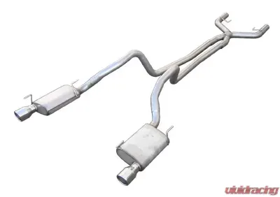 Pypes Exhaust Catback Exhaust Split Rear Dual Exit 2.5" True Dual After-Cat X/Mid Pipes Violator Muffler/4" Polished Tips Mustang 2005-2010 - SFM68
