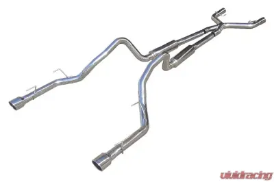 Pypes Exhaust Catback Mid Muffler Exhaust Split Rear Dual Exit 2.5" And Tailpipe M80 Mufflers 4" Polished Tips Included Stainless Steel Mustang 2005-2010 - SFM69