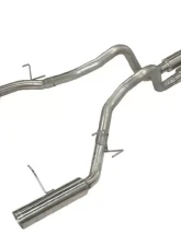 Pypes Exhaust Catback Super System Dual Exhaust 2.5" M80 Mufflers 4" Polished Tips Stainless Steel Ford Mustang GT 2011-2014                                     - SFM76M - Image 3