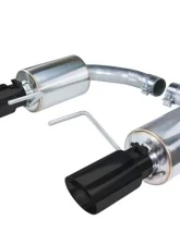 Pypes Exhaust Axle Back Dual Exhaust 3" Black Tips Polished Stainless Steel Ford Mustang V6 | Ecoboost 2015-2022                                     - SFM84MSB - Image 5