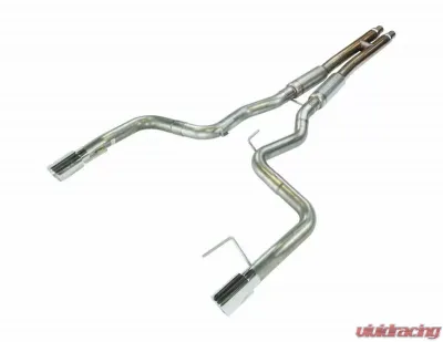 Pypes Exhaust Stainless Catback Dual Exhaust w/ 4" Polished Tips & H-Pipe Ford Mustang GT 2015-2022 - SFM86MH