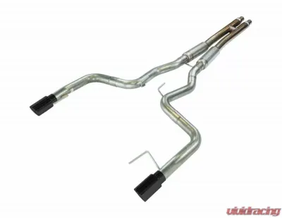 Pypes Exhaust Stainless Catback Dual Exhaust w/ 4" Black Tips & H-Pipe Ford Mustang GT 2015-2022 - SFM86MHB