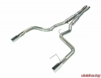 Pypes Exhaust Stainless Catback Dual Exhaust w/ 4" Polished Tips & X-Pipe Ford Mustang GT 2015-2022 - SFM86MX