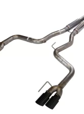 Pypes Exhaust Catback Exhaust X-Pipe Split Rear Quad Exit 3" Quad Black Coated Tips Ford Mustang GT 2018+                                     - SFM87MXB - Image 2