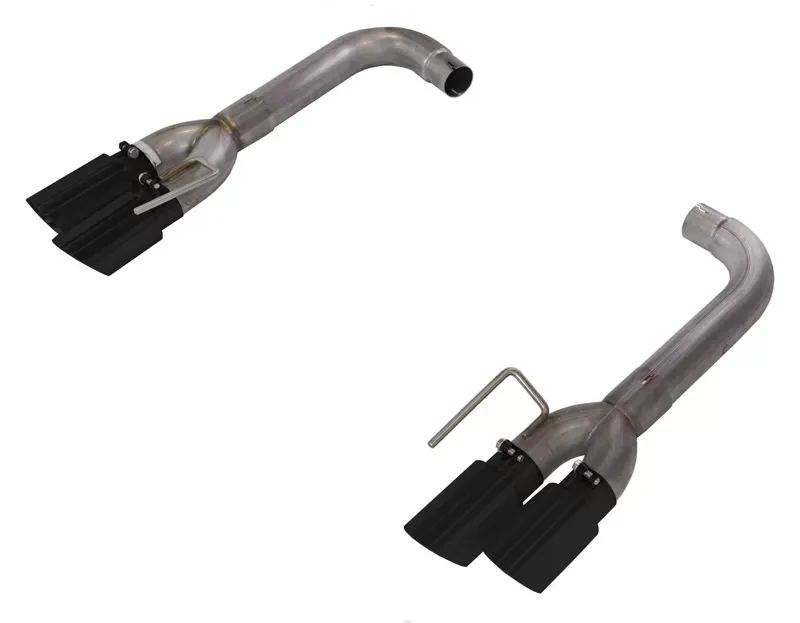 Pypes Exhaust Axle Back Split Rear Quad Exit Exhaust w/ 3" Quad Black Coated Tips Ford Mustang GT 2018+ - SFM88MSB