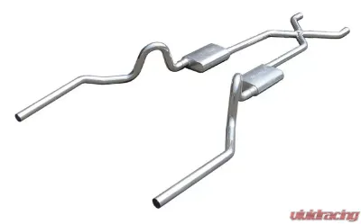 Pypes Exhaust Crossmember-Back X-Pipe Exhaust Split Rear Dual Exit 2.5" No Muffler Stainless Steel GM A-Body 1964-1972 - SGA10SS