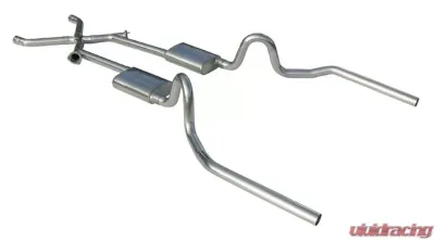 Pypes Exhaust Crossmember-Back with X-Change Exhaust Split Rear Dual Exit 2.5 No Muffler Stainless Steel GM A-Body 1964-1972 - SGA11