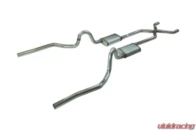 Pypes Exhaust Crossmember-Back X-Pipe Dual Split Rear Valance Exit 2.5" 18" Race Pro Mufflers Pontiac GTO | Oldsmobile 442 1968-1972 - SGA12R30