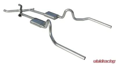 Pypes Exhaust Crossmember-Back X-Change Split Rear Dual Exit 3" Violator Mufflers GM A-Body 1964-1974 - SGA14V