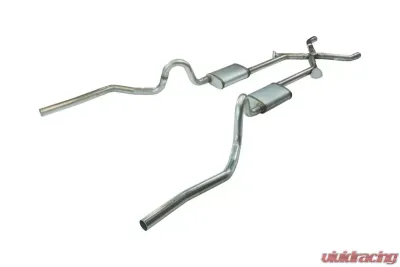 Pypes Exhaust Crossmember-Back X-Change Split Rear Dual Exit 2.5" w/Valance Cutouts Violator Mufflers Pontiac GTO | Oldsmobile 442 1968-1972 - SGA16V